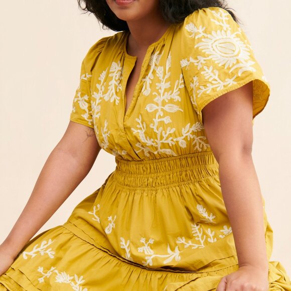 Anthropologie Somerset Printed Maxi Dress - yellow embroidered - Picture 2 of 7